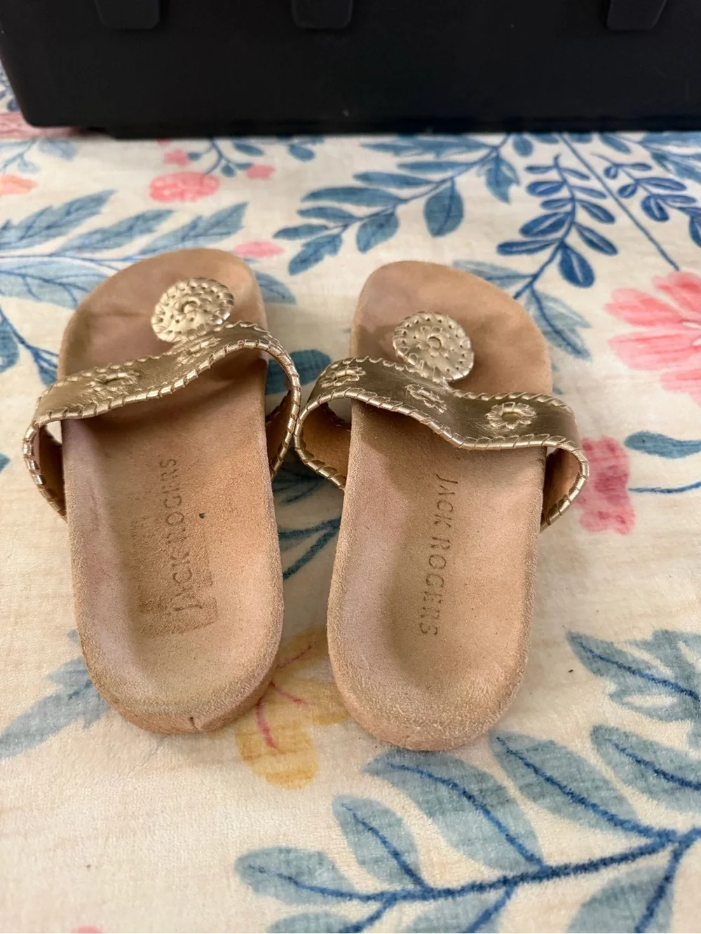 Jack Rogers Metallic Gold Toe-Post Sandals
